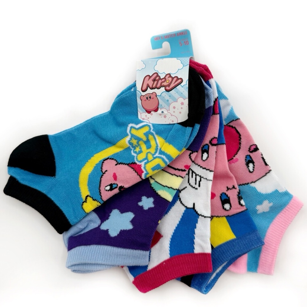 Kirby Video Game Ankle Socks Mens Womens Nintendo Gift Colorful Cute Blue Pink